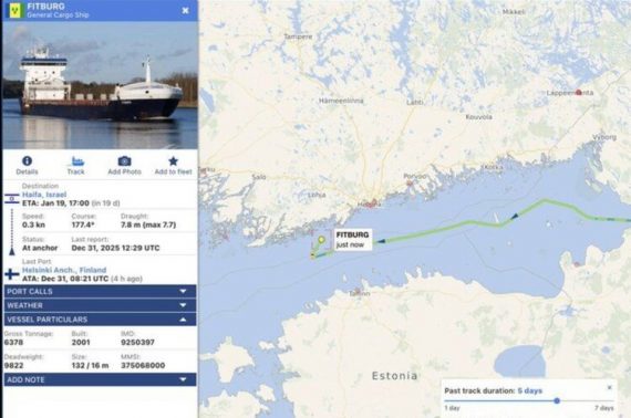 Фінляндія затримала російське судно через інцидент з підводним кабелем