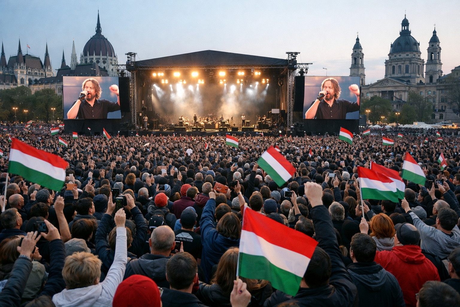 Понад 100 тисяч угорців вийшли на антиурядовий концерт-протест напередодні парламентських виборів